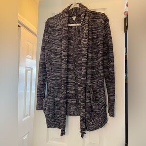 Wilfred Aritzia Flaubert XXS Marled Purple Cardigan Sweater Silk Cashmere Blend